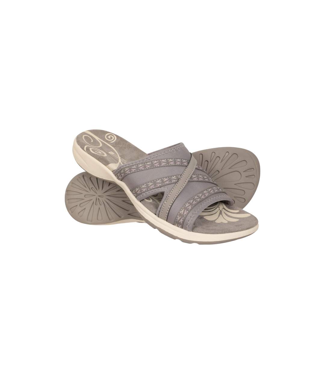 Womens/ladies comfort crest slip-on sliders grey Mountain Warehouse-1