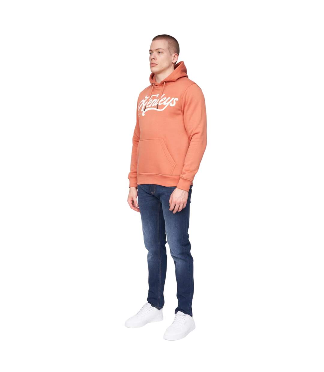 Sweat à capuche scripthen homme rouge orangé Henleys-3