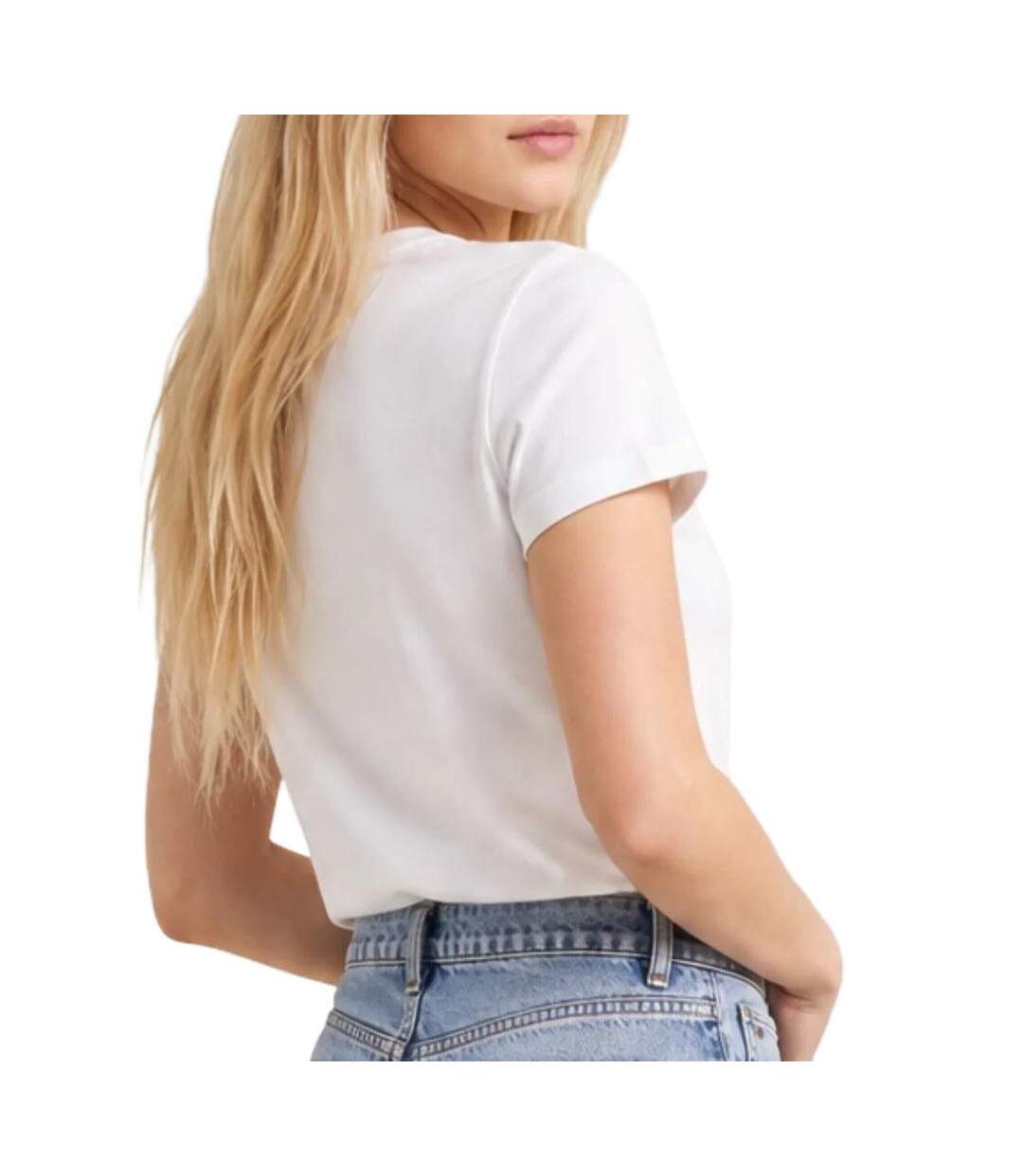 T-Shirt blanc femme calvin klein jeans classic script-2