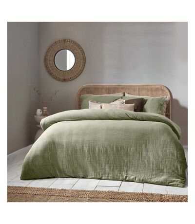 Lark muslin cotton duvet cover set eucalyptus Yard