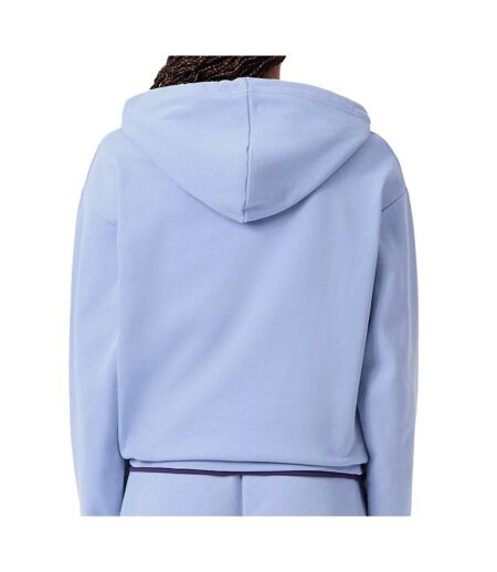 Sweat à capuche bleu femme lacoste polaire surdimensionné