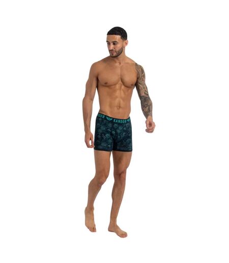 Pack of 7  Mens florid boxer shorts  turquoise Kandor