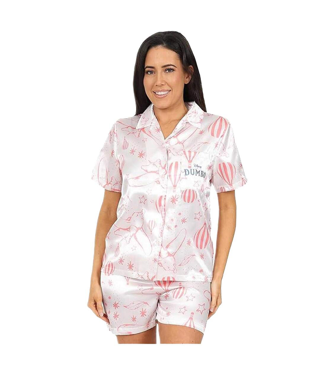 Ensemble De Pyjama Court Manches Courtes Femme Blanc Dumbo-1