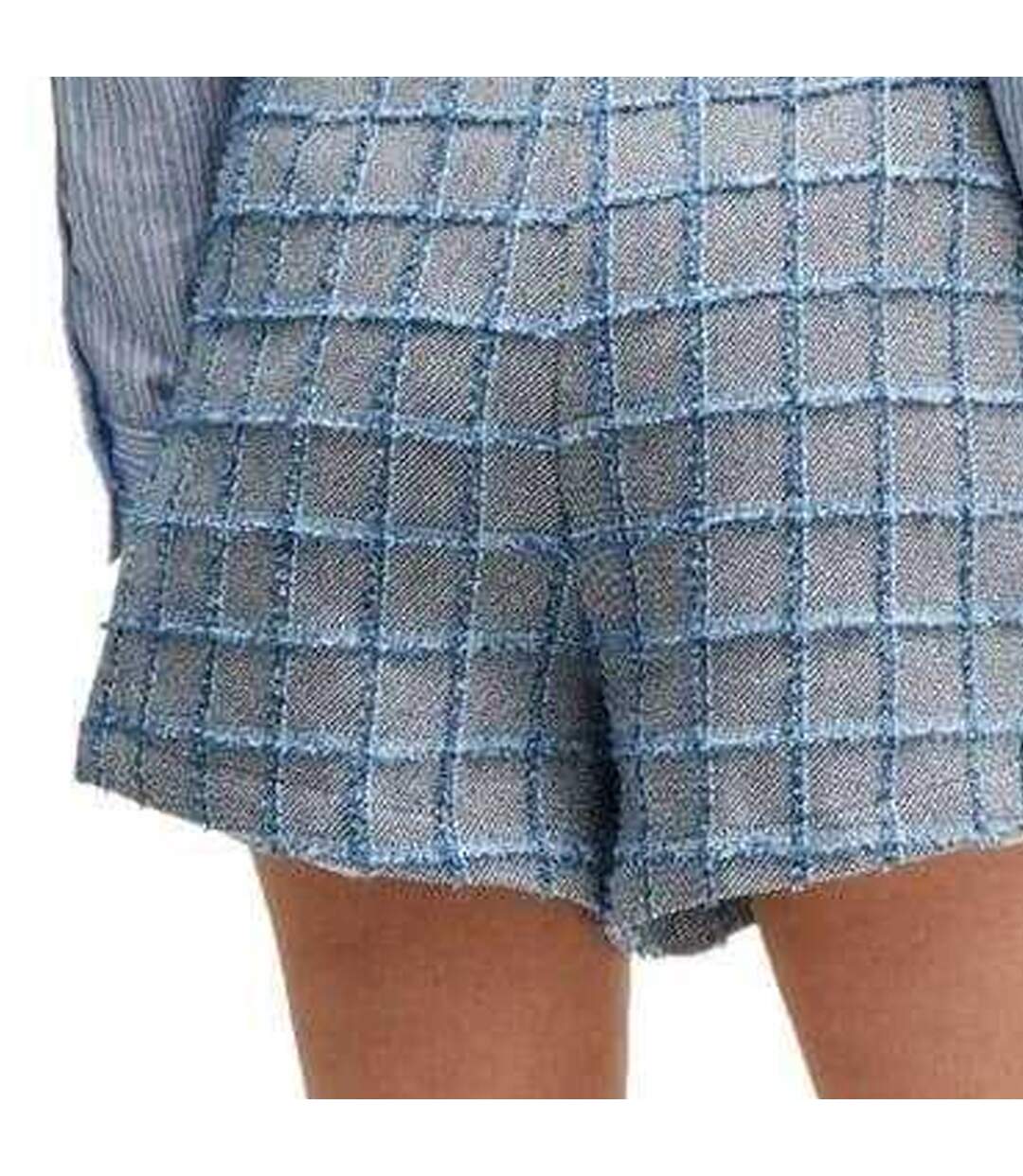 Short Motif/style Motif Écossais Teofila Femme Gris Bleu Boss-4