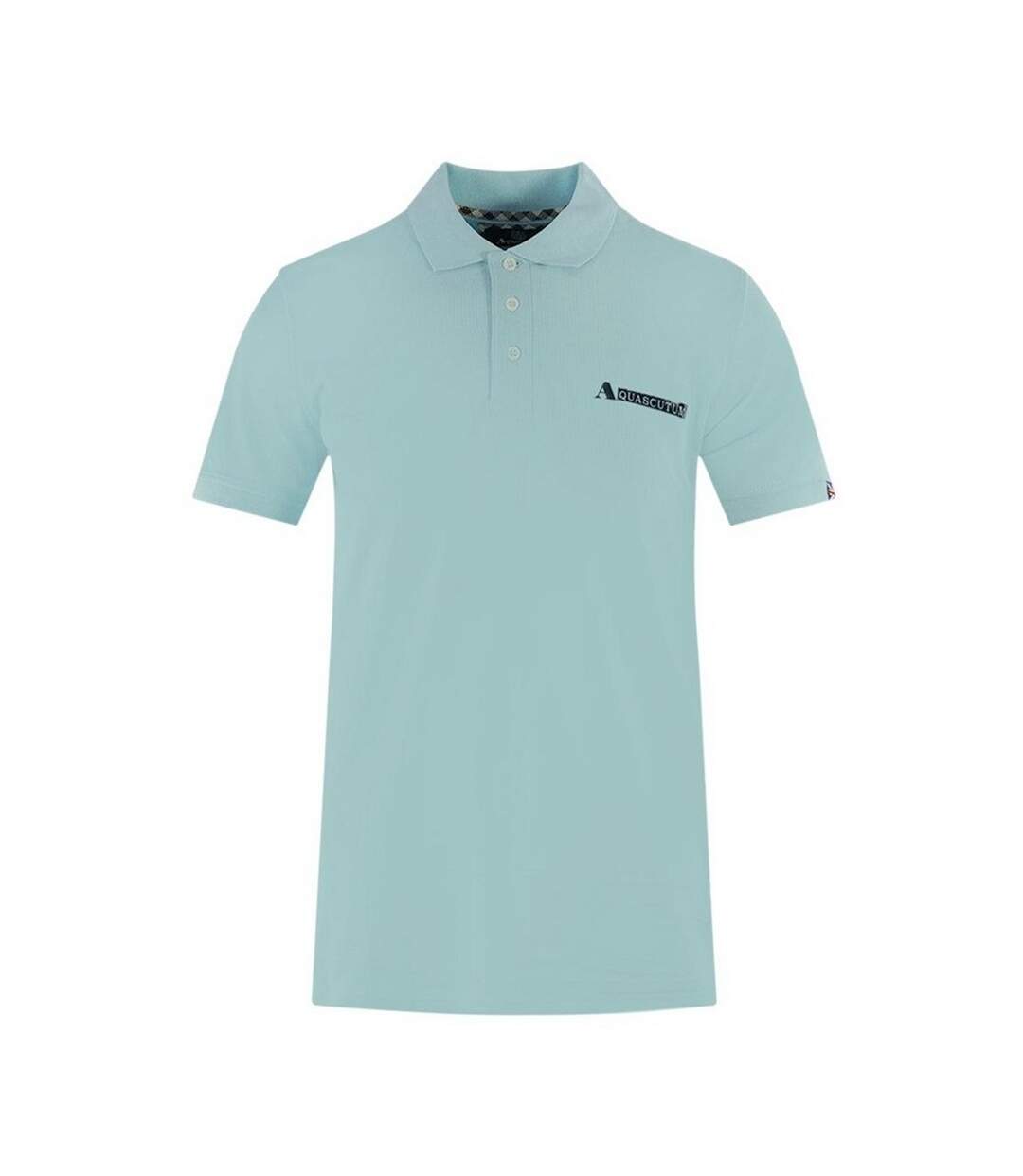 Mens Boxed Logo Polo Shirt Sky Blue Aquascutum-1