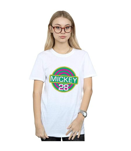 Disney Femme/Ladies Mickey Mouse Mickey 28 Cotton Boyfriend T-Shirt (Blanc) - UTBI48643