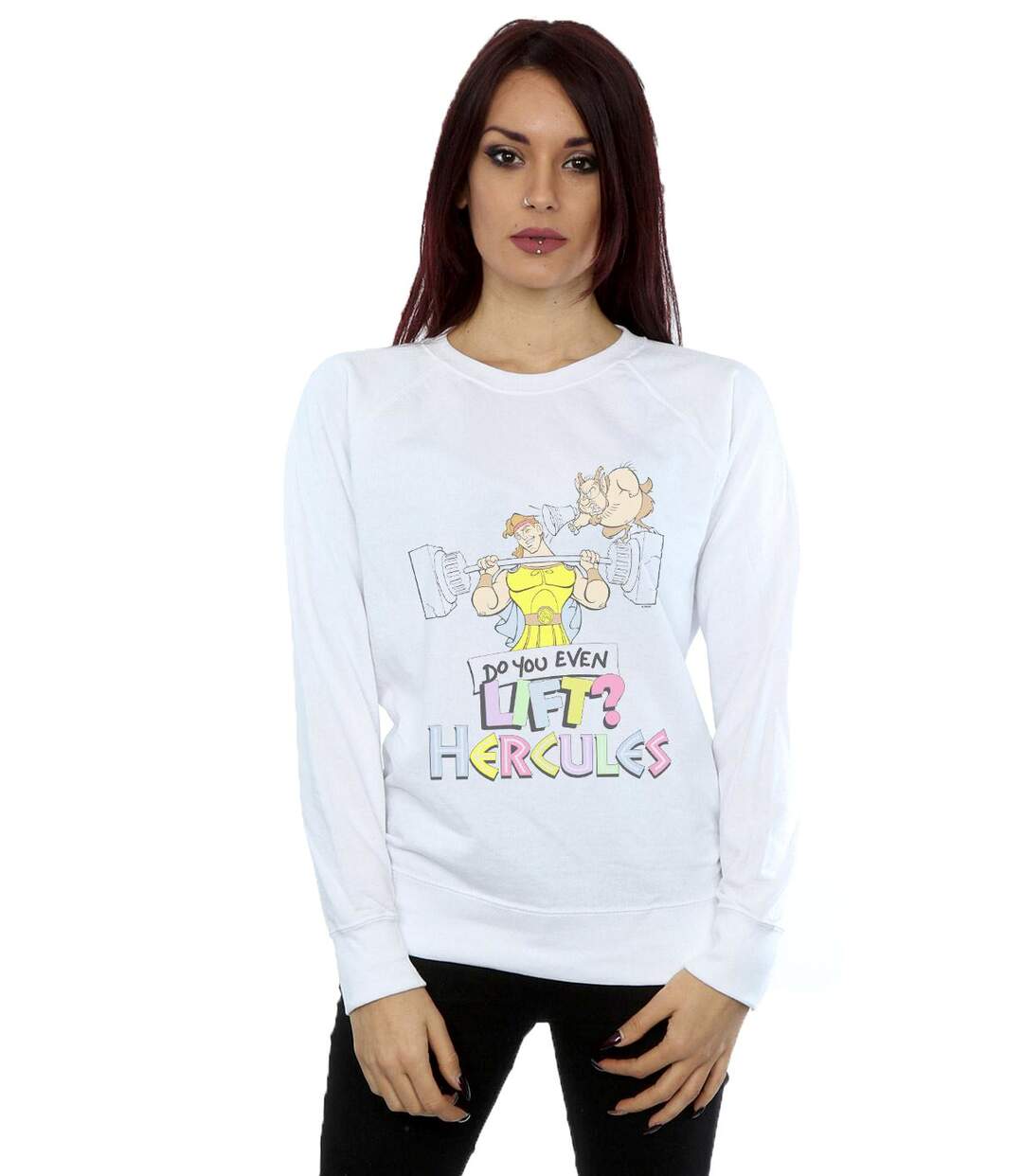 Disney - Sweat HERCULES DO YOU EVEN LIFT? - Femme (Blanc) - UTBI13424-2