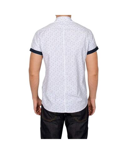 Bewley & Ritch Mens Mataro Ditsy Print Short-Sleeved Shirt (White) - UTBG1098