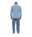 Ensemble Pyjama long homme en popeline à carreaux et Logo poitrine Pierre Cardin-2