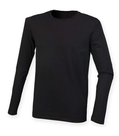 Skinnifit Mens Feel Good Long Sleeved Stretch T-Shirt (Black) - UTRW4736