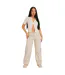 Haut Manches Courtes Femme Beige Missy Empire-2