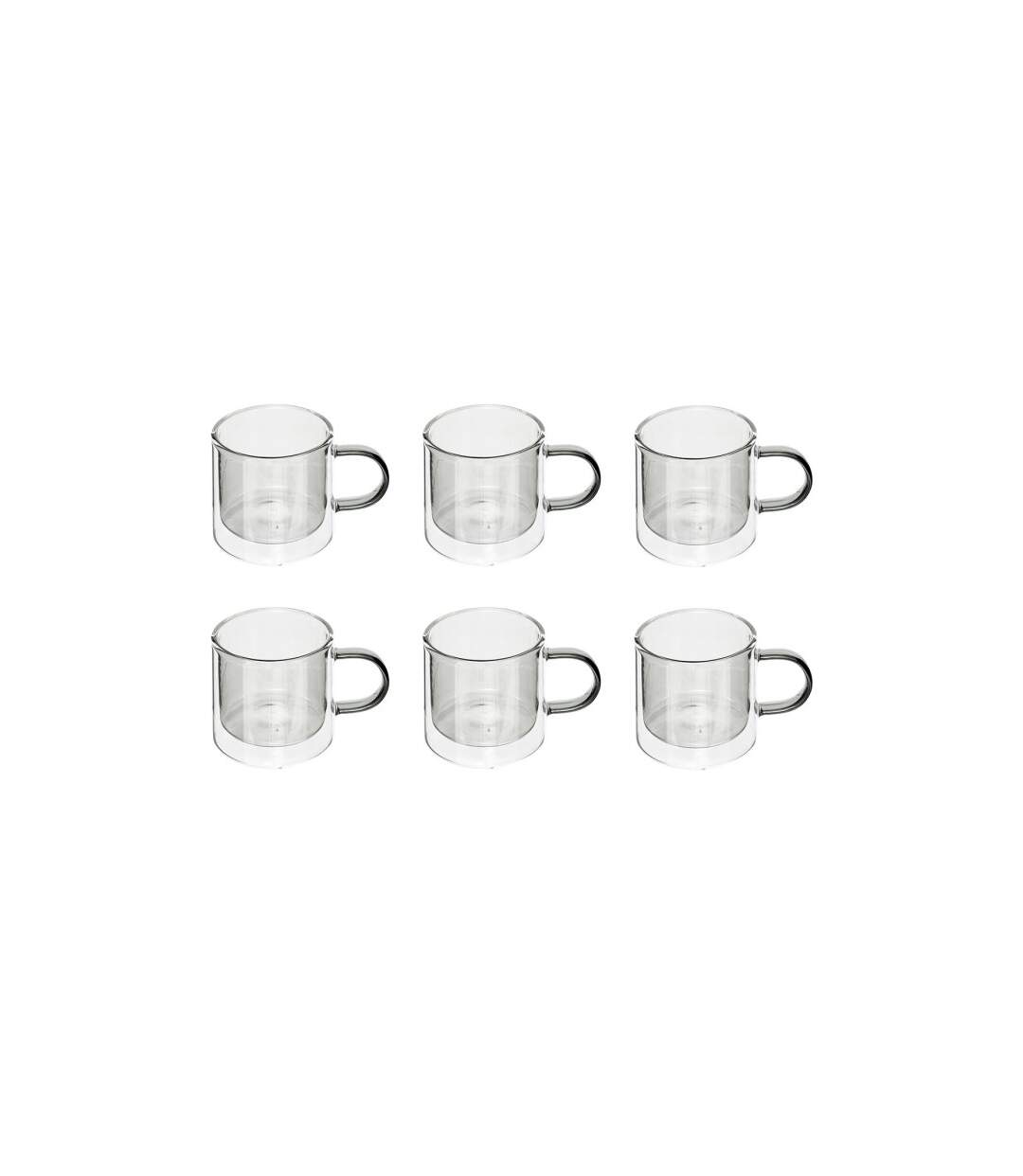 Lot de 6 Mugs en Verre Lexi 25cl Gris-1