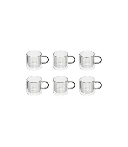 Lot de 6 Mugs en Verre Lexi 25cl Gris