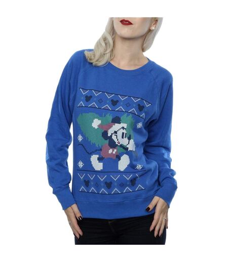 Disney - Sweat MICKEY MOUSE CHRISTMAS TREE - Femme (Bleu royal) - UTBI8418