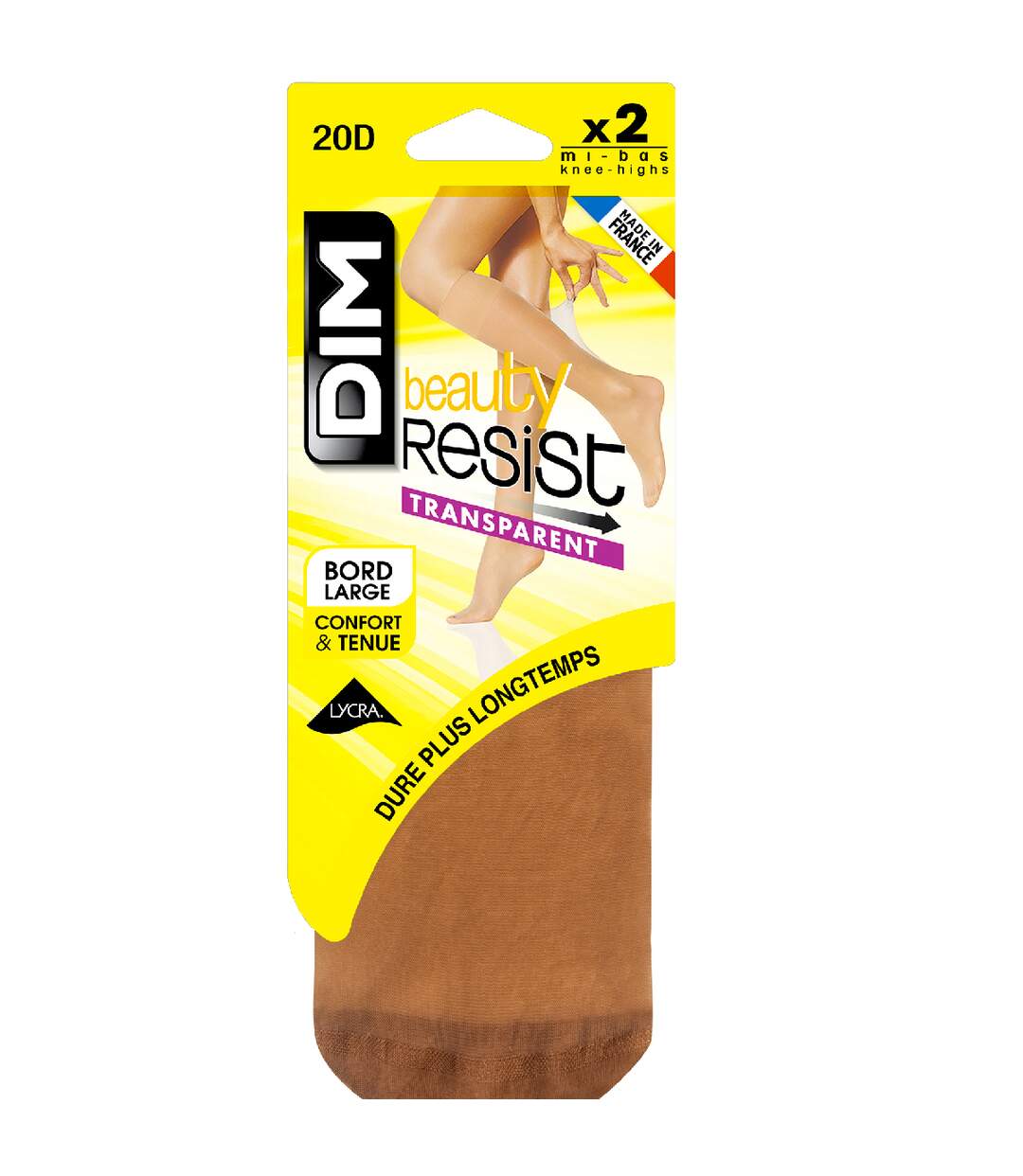 Lot de 2  Mi-Bas Transparents 20D Beauty Resist-3