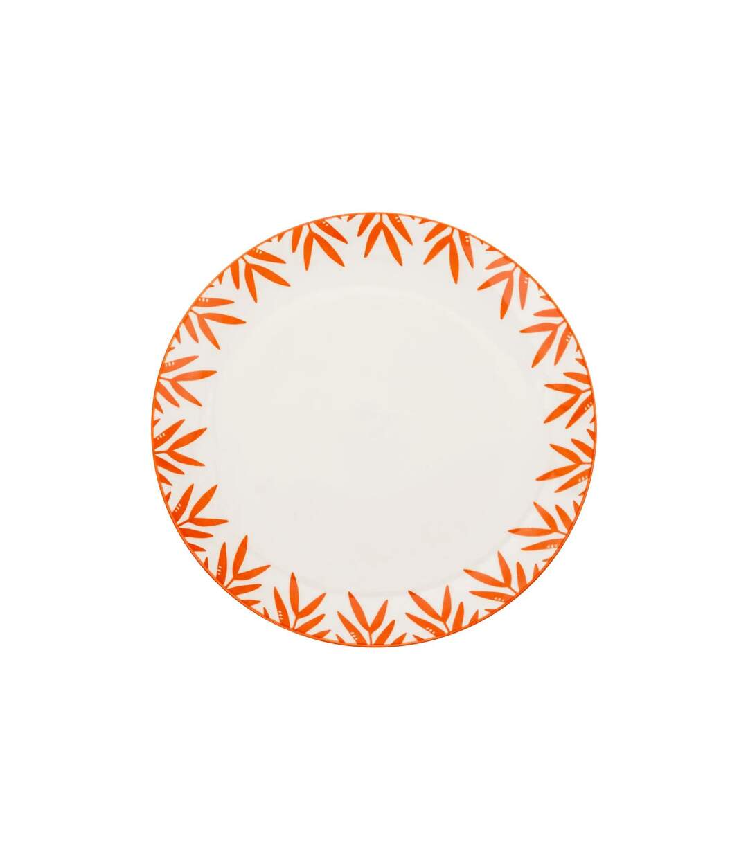 Lot de 6 Assiettes Plates Yucatan 26cm Blanc & Orange-1