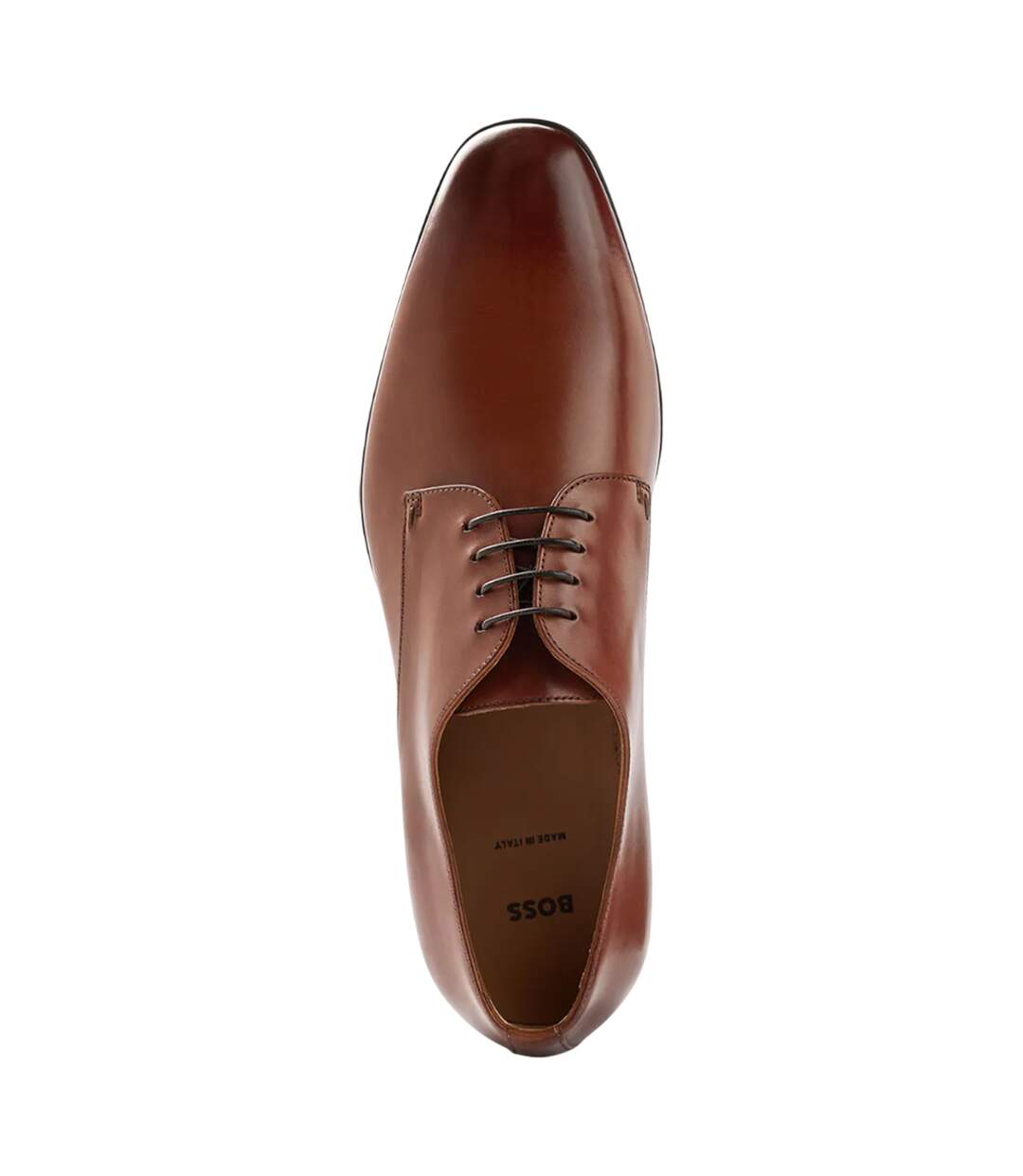 Mens Kensington Leather Derby Shoes Brown Boss-4