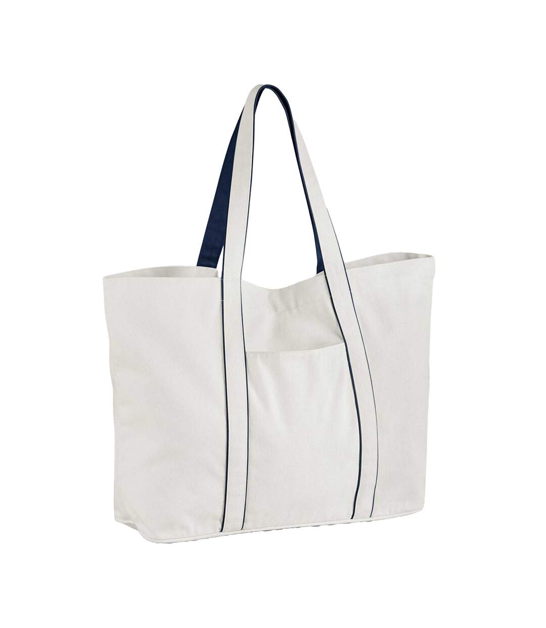 Tote Bag Motif/style Grand Courtside Taille Unique Blanc Doux Bleu Marine Français Westford Mill-1