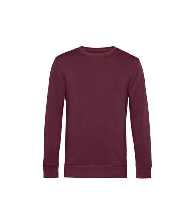 Mens organic crew neck sweat burgundy B&C