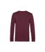 Mens organic crew neck sweat burgundy B&C