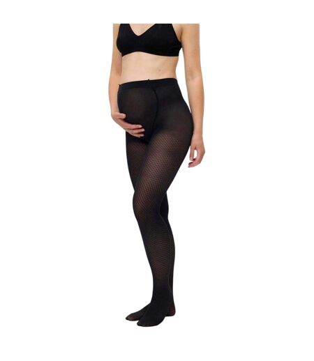 Womens/ladies Geometric Leggings Black Mamalicious