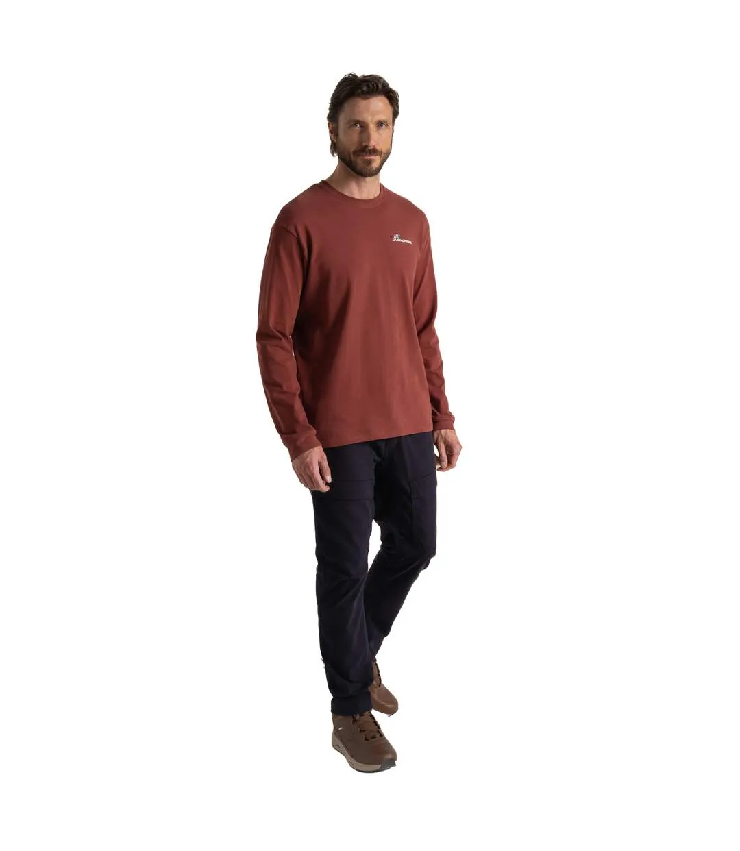 Mens Dillisk Ii Long-sleeved T-shirt Axinite Red Craghoppers-4