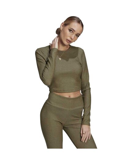 Sweat Manches Longues Femme Vert Adidas