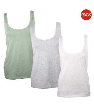 Débardeurs Femme Gris Chiné Vert Sauge Keanu