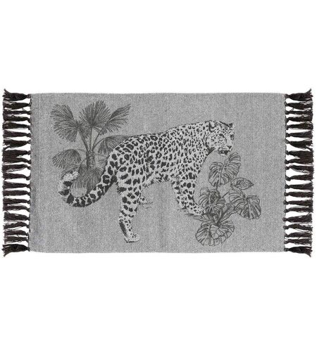 Tapis Imprimé à Franges Cocoleo 50x80cm Gris