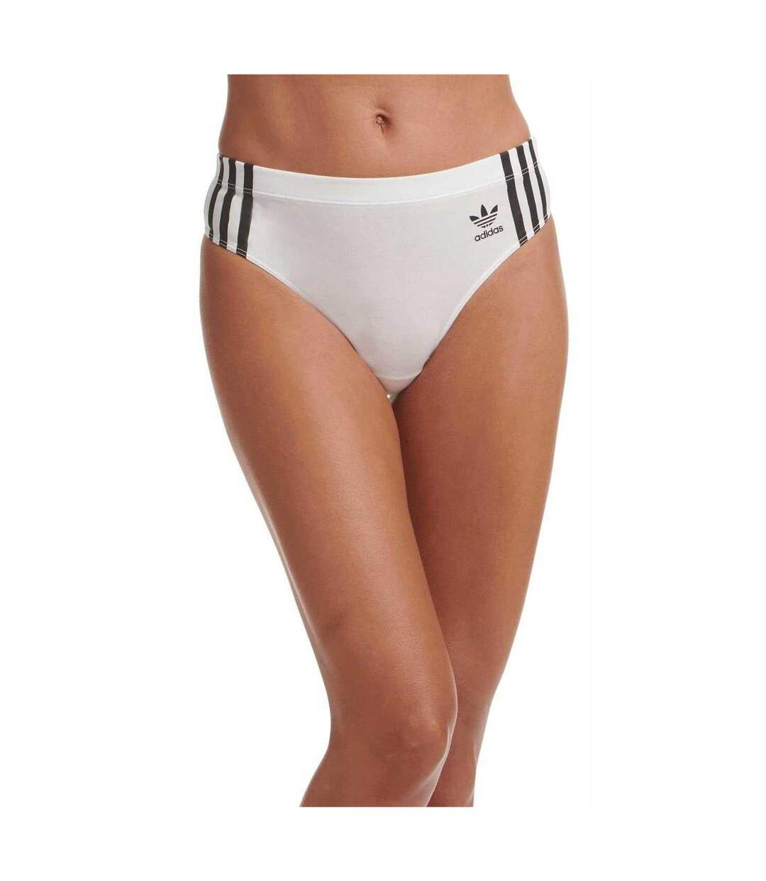 Pack Of 2  Womens/ladies Cotton Comfort Thong  Black White Adidas-3