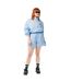 Womens/ladies Fleece Casual Shorts Blue Lacoste-4