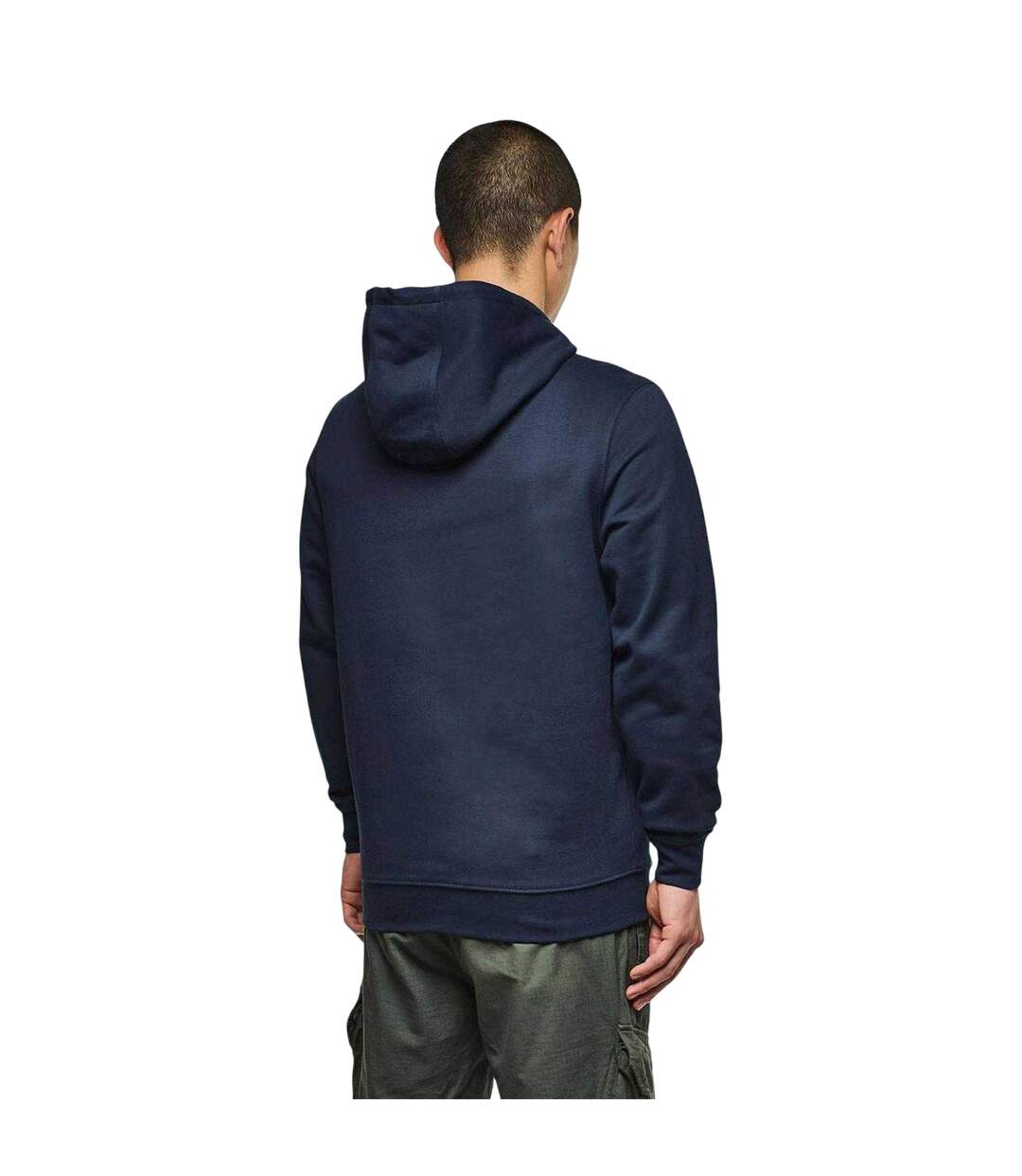 Mens Combed Cotton Hidden Pocket Drawstring Hoodie Navy Weekend Offender-3