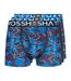 Mens Linamo Open Fly Boxer Shorts Blue Crosshatch-1