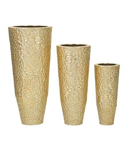 Lot de 3 Vases en Métal Glasy 114cm Or