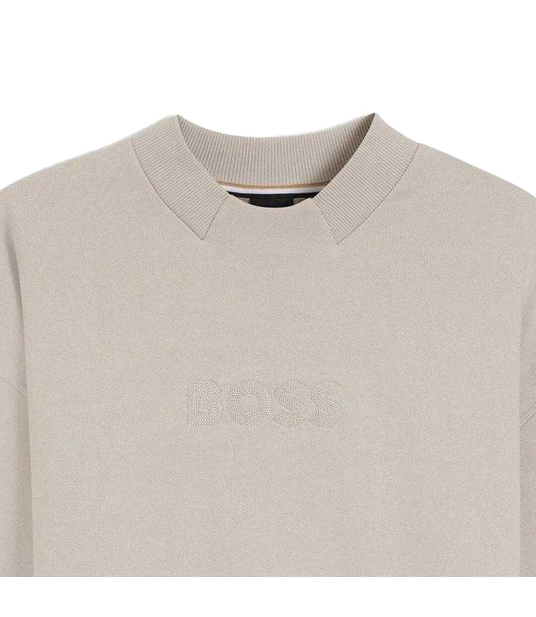 Sweat Motif/style Logo Fashion Homme Gris Clair Boss-3