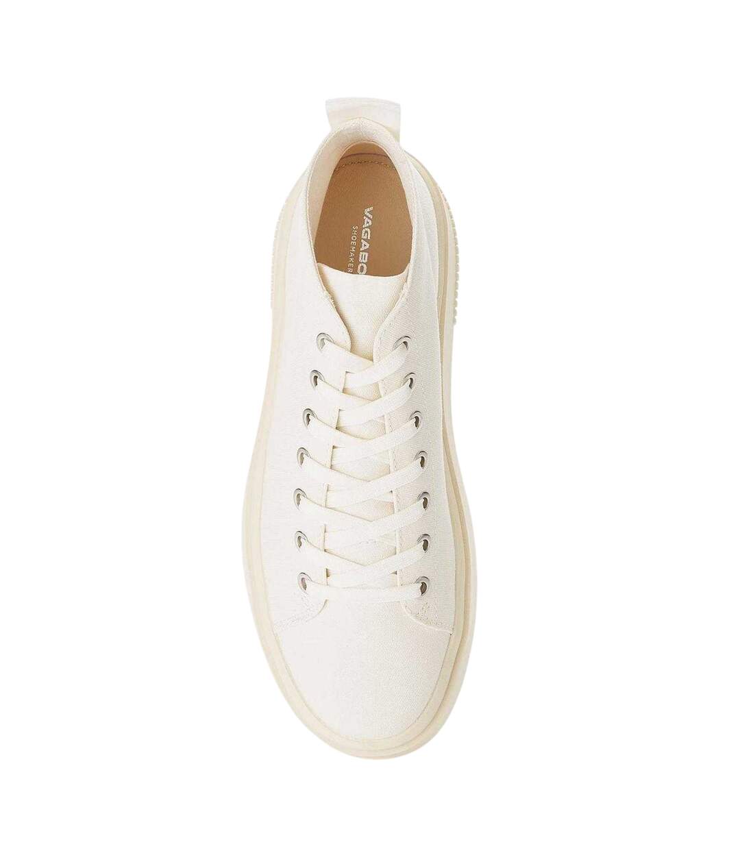Womens/ladies Canvas Flatform High Top Trainers Cream Vagabond Shoemakers-3
