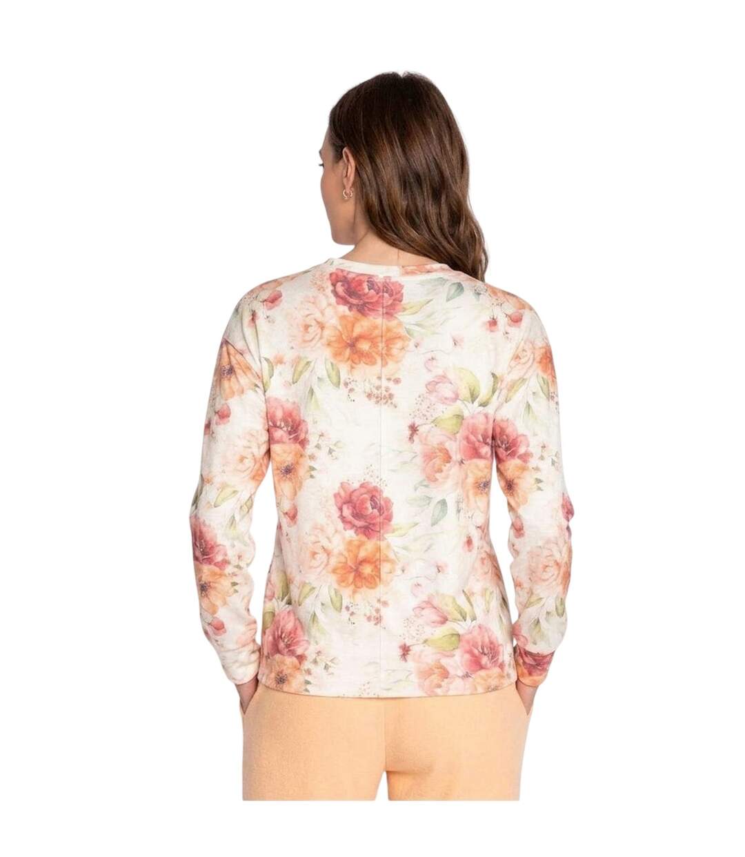 Haut Manches Longues Motif/style Floral Femme Beige Rose Orange PJ Salvage-3