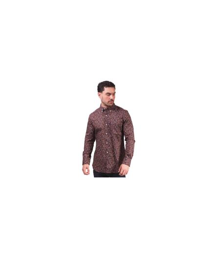 Chemise Manches Longues Motif/style Cachemire Homme Bordeaux Lambretta