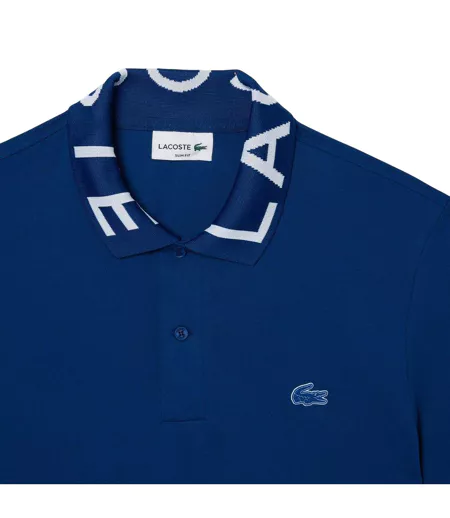 Mens Movement Pique Slim Polo Shirt Blue Lacoste