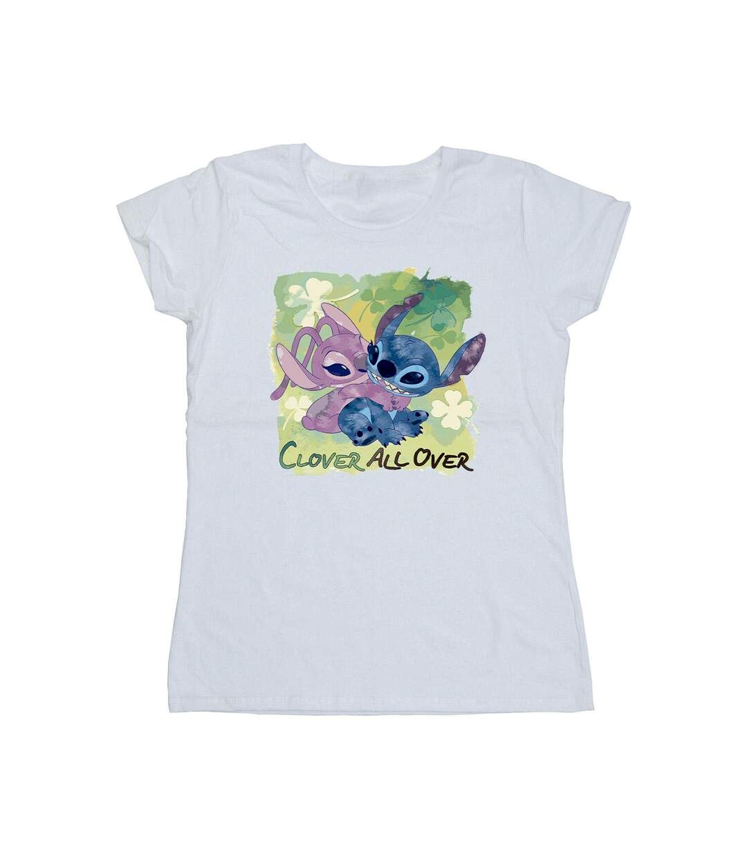 Disney Lilo And Stitch - T-shirt coton St Patrick's Day Clover - Femme/Ladies (Blanc) - UTBI25739-1