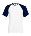 T-shirt de baseball à manches courtes  pour homme blanc/bleu marine profond Fruit of the Loom-1