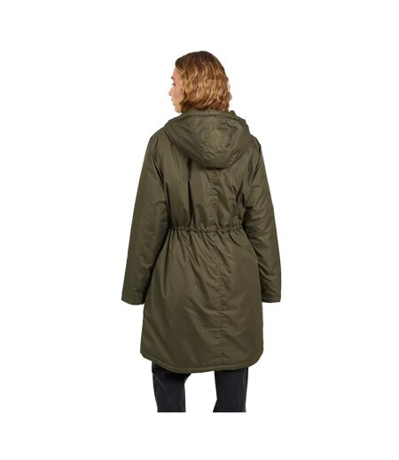 Parka Motif/style Zippé Femme Vert Kaki Brave Soul