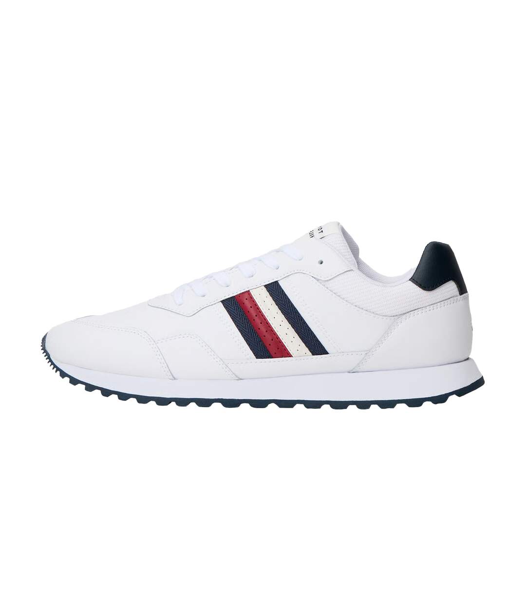 Mens Eva Stripe Leather Trainers White Tommy Hilfiger-3