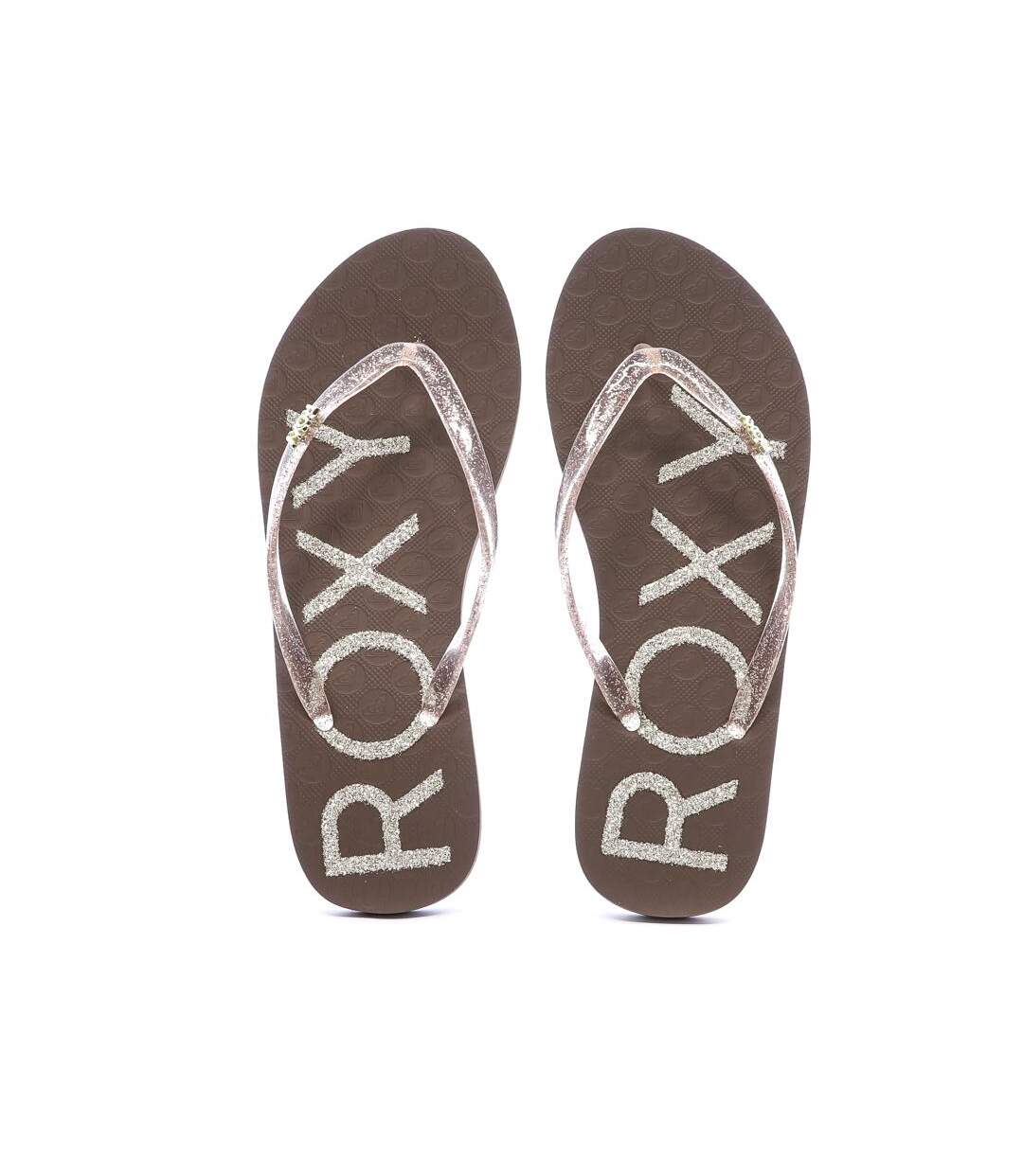 Tongs marron foncé/rose roxy viva sparkle - 37-3
