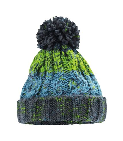 Beechfield Junior Corkscrew Pom Pom Beanie (Electric Grey) - UTPC3363