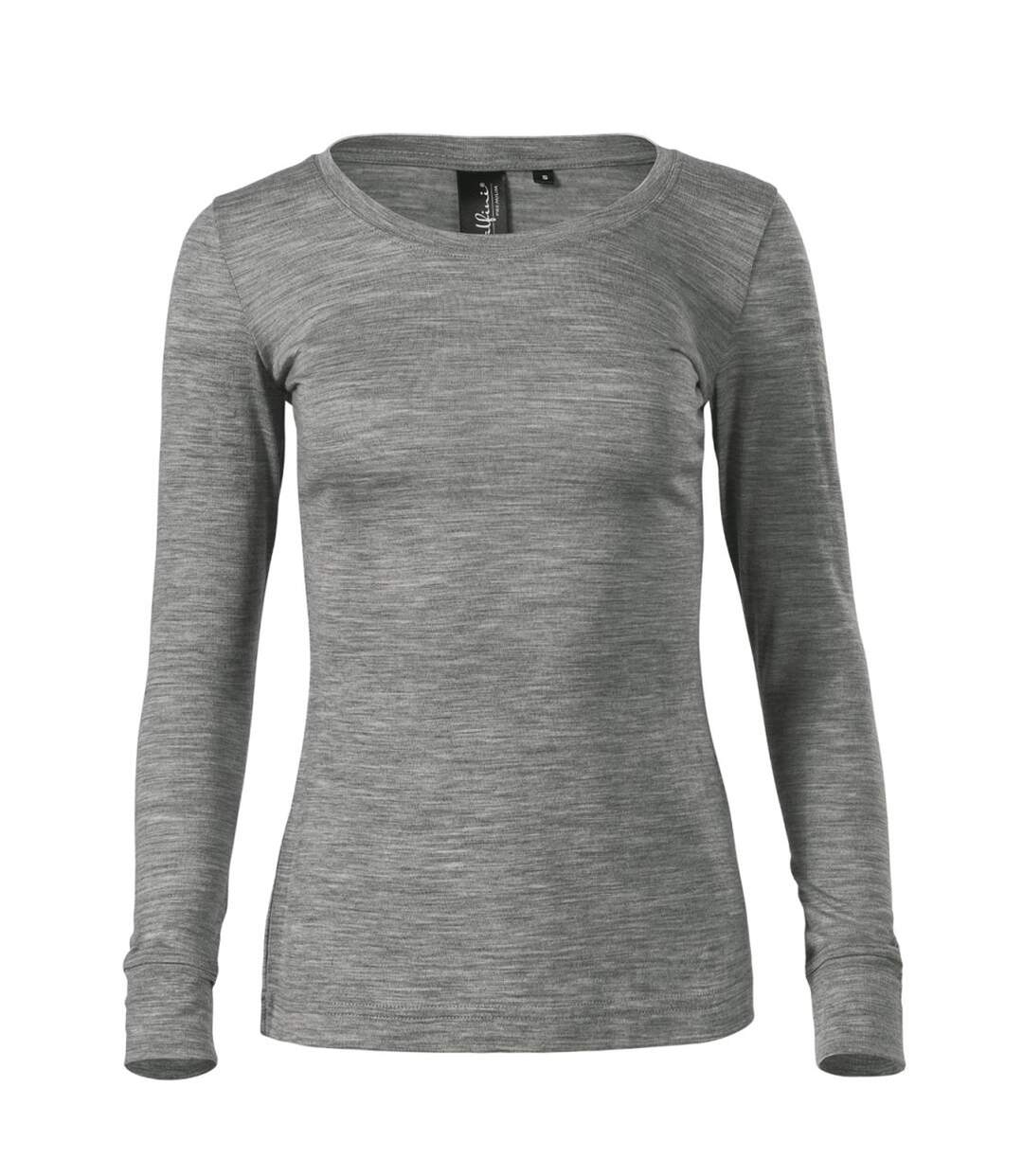 T-shirt Manches Longues Premium Rise Femme Gris Malfini-1