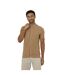 Mens Cotton Button-down Short-sleeved Polo Shirt Tan Brave Soul-2