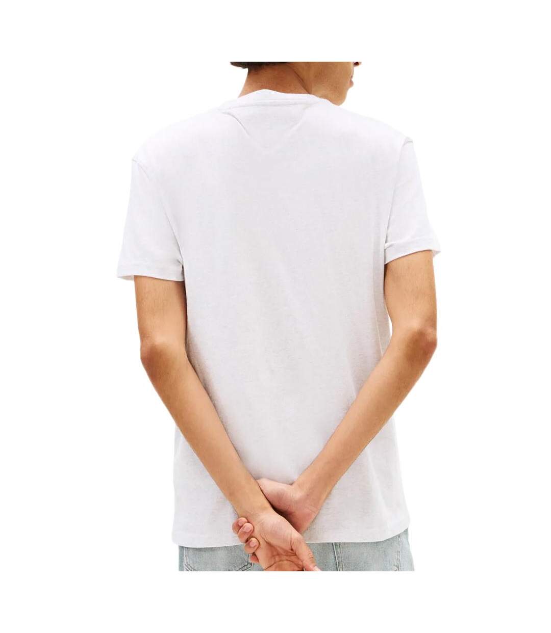 T-shirt blanc homme tommy hilfiger tjm slim linear-2