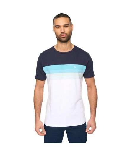 Mens Kemble T-shirt Navy Turquoise Bewley & Ritch