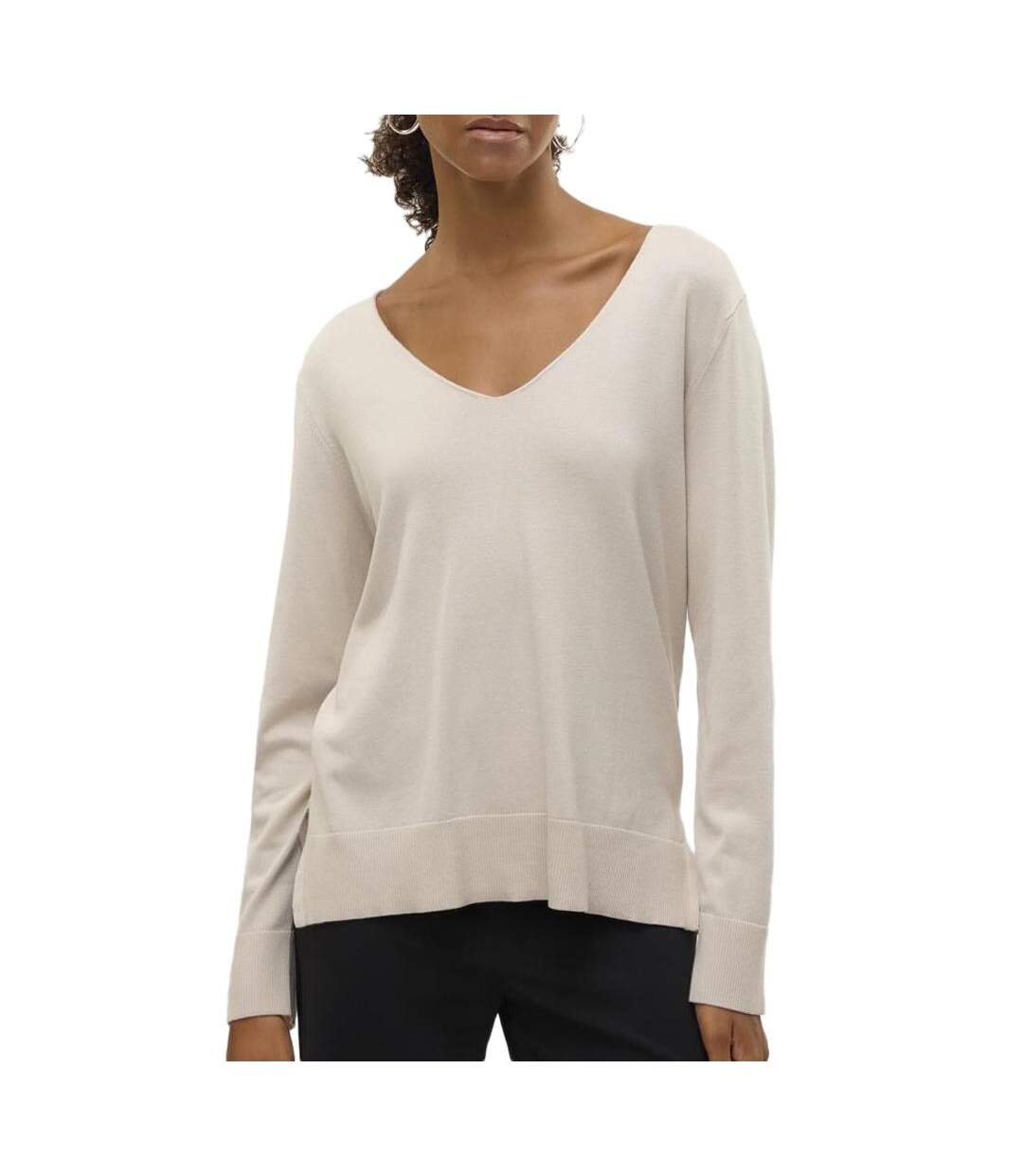 Pull beige femme vero moda silje-1